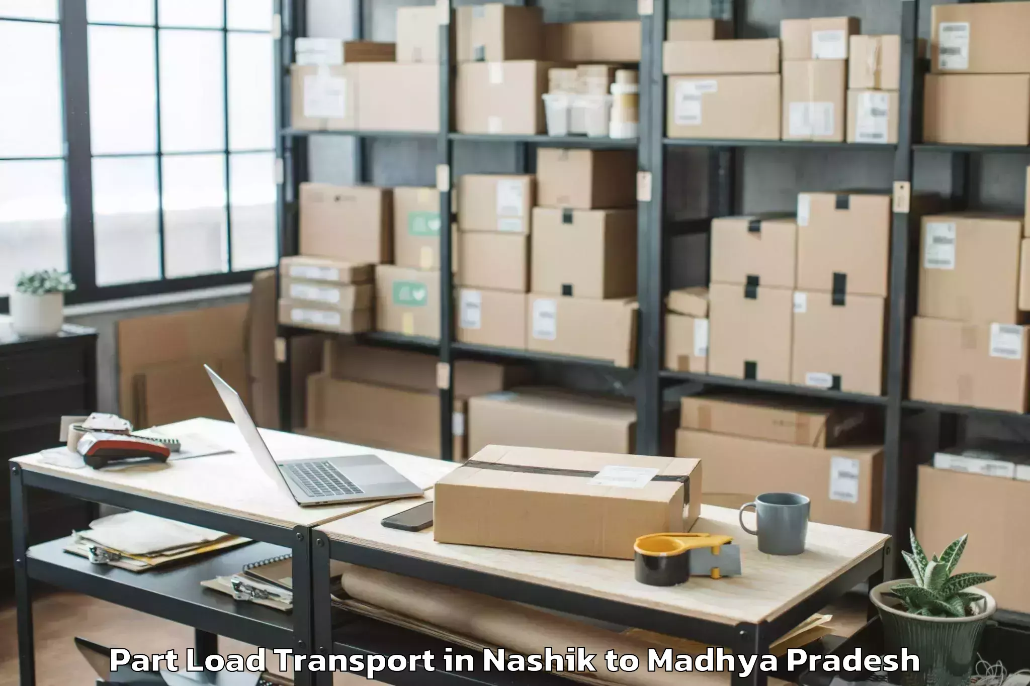 Affordable Nashik to Sage University Indore Part Load Transport